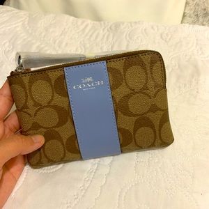 Coach Corner zip wristlet